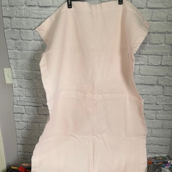 VTG Quiltex Pink Teddy Bear Baby Crib Blanket Nylon Binding Fleece USA 36x51 - Picture 2 of 11